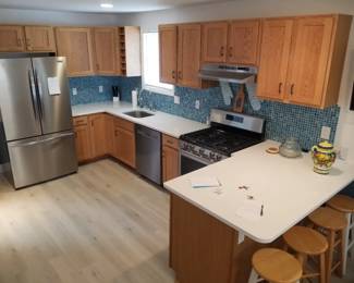 Handsome and immaculate wood kitchen cabinets