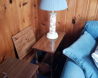 End table; table lamp