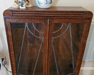 Small Antique English Walnut Display Case