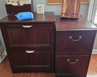 Two Wood File Cabinets