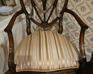 Beautiful Hepplewhite style Silk covered Side chair.