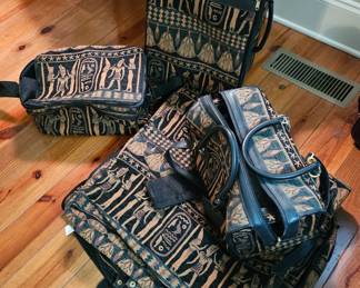 Boyd Egyptian Pattern Tapestry Luggage and Suit Holders
