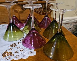 Jewel Tone Martini Glasses