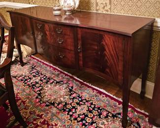 Exquisite Flame Mahogany Antique Sideboard.
