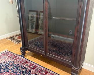 ANTIQUE MAHOGANY GLASSFRONT BOOKCASE