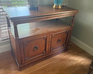 HENREDON FOLIO 6 REGENCY STYLE MCM FLIP TOP EXTENDED BAR CART/ SERVER