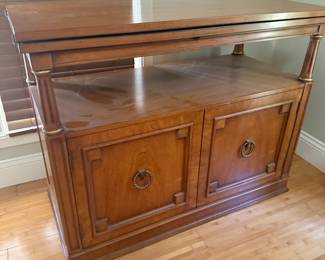 HENREDON FOLIO 6 REGENCY STYLE MCM FLIP TOP EXTENDED BAR CART/ SERVER