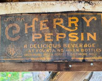 Cherry Pepsin Metal Sign