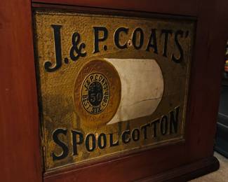 Antique J&P Coats Spool Cabinet
