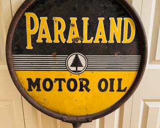 Paraland Motor Oil Metal Lollipop Sign