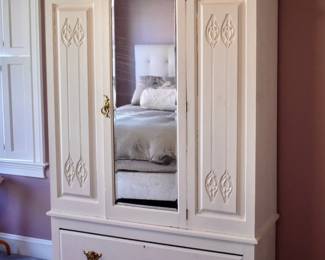 Painted armoire with mirror