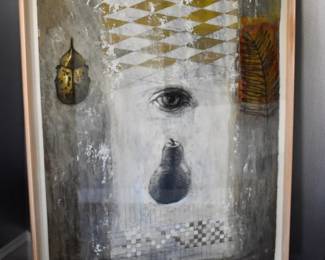 Laurie Kaplowicz mixed media on paper signed "LK"