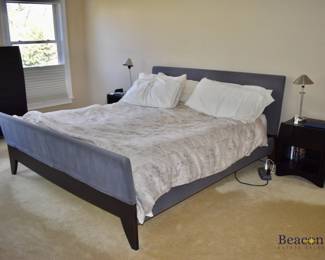 Dialogica Furniture king bed. (Mattress not included.)