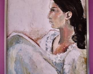 Portrait on canvas signed "Widman"