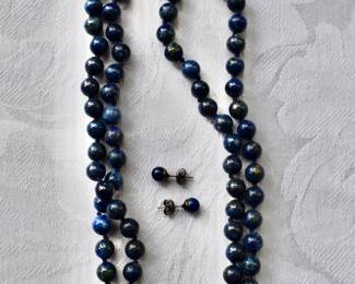 Lapis necklace and earrings