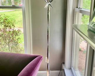Silver torchiere floor lamp