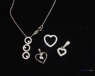White gold and diamond pendants