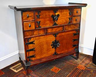 Asian altar-shaped wooden cabinet