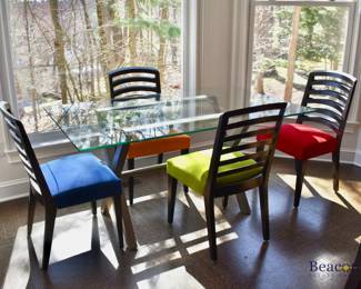 Glass top kitchen table and 4 chairs