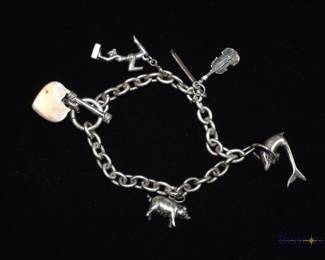 Silver charm bracelet
