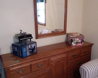 Oak dresser and mirror