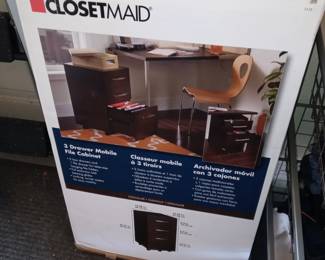 New in box. 3 drawer file cabinet..