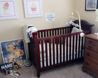 Crib with bedding