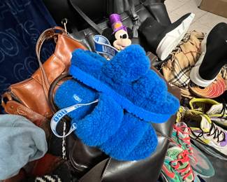 Need some stylish UGG raised. Wedge sandals … Made from Grover fur.. maybe?