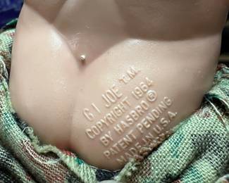 Well… This pictures in the wrong place but that’s the truth on G.I. Joe’s backside that he was produce in America while the Patent was still pending!!! Such a cool piece of Toy, cultural & military history!