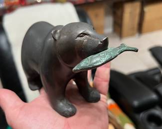 “Bear having a lite lunch” sculpture … couldn’t find a signature, but seems very well made!!!