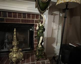 This is probably the coolest piece
in this whole house! Amazing ornate enameled? Woman planter!