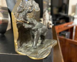 Real cool bronze, or maybe brass elephant bookend