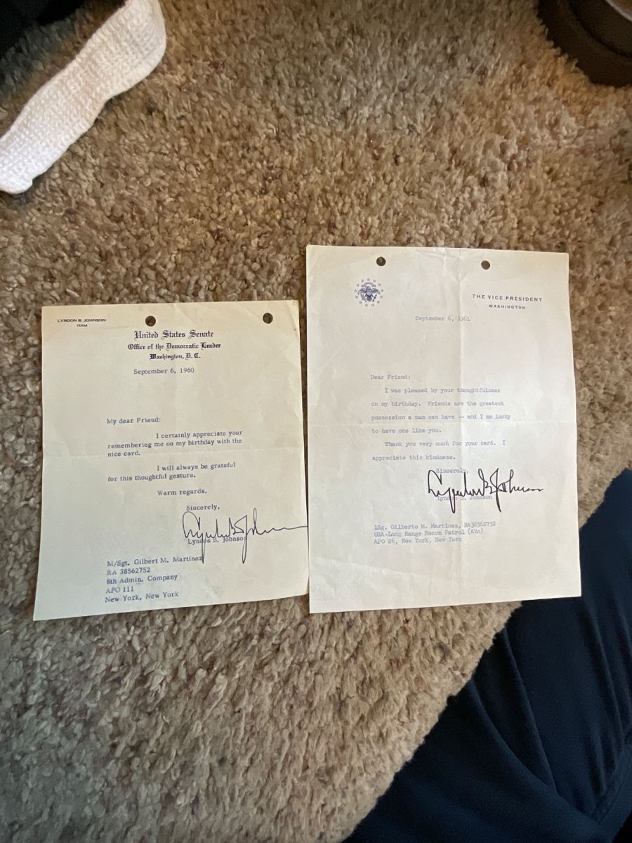 Lyndon Baines Johnson Autographs package of two