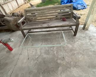 Solid oak bench