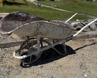 Old all steel wheelbarrow 