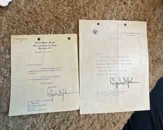 Lyndon Baines Johnson Autographs package of two