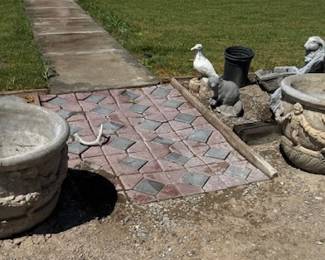 Large Heavy concrete plant pots 