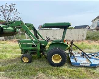 Running John Deere with brush cutter