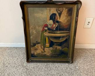 Early 1900 painting with Bat Wing Frame