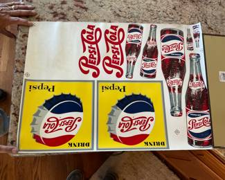 Pepsi machine page of large decals minus two