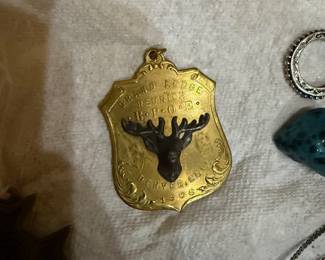 Old Moose Lodge badge brass