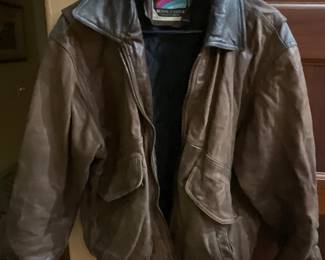Leather bomber