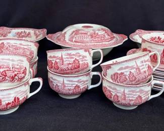 Johnson Bros Old Britian Castles Teacups Saucers Serving Bowls