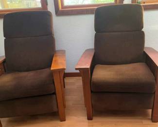 Pair Of Mission Style Recliners