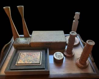 Vintage Wooden Boxes Candlestick