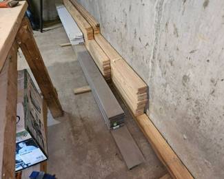 Tongue and groove pine Trex and laminate flooring