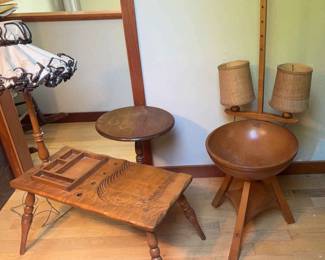 Vintage Yard Knitting Bowl Cobbler Bench Ethan Allen Stool
