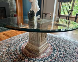 Round glass coffee table