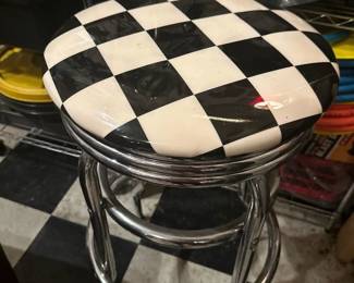 Checkered flag bar stool