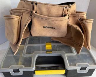 Leather tool belt and storage case of screws